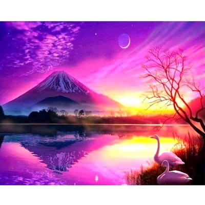 5D Diamond schilderij Cross Stitch patroon Art Diamond borduurwerk paarse hemel Diamond hars Home Decor 20X30CM purple