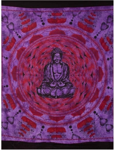 Grand Foulard - 1 - mandala boeddha - paars