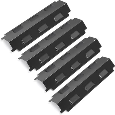 Flame Plate 37cm voor Outback Meteor en Apollo, Char-Broil Vervangonderdelen, Porselein Staal, Branders Deksel (4 Stuks)