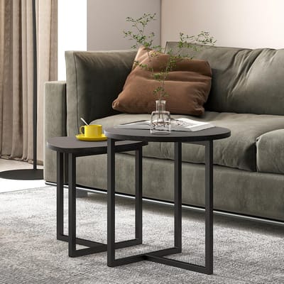 FloraGrace Ronde Eettafel - Compact Voor 2 Tot 4 Personen Met Opbergmand - Keuken En Balkon - Massief Hout En MDF - 80 Cm