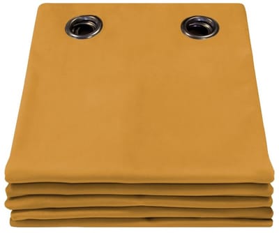 MOONDREAM DecibelControl™ 3in1 Geluidsisolerend gordijn | Thermo Winter+Zomer | 100% Verduisterend | Gepatenteerde Technologie | EU-fabricaat | Fluweel | Oogjes | Geel MC215 | 130 x 260 (BxH) cm