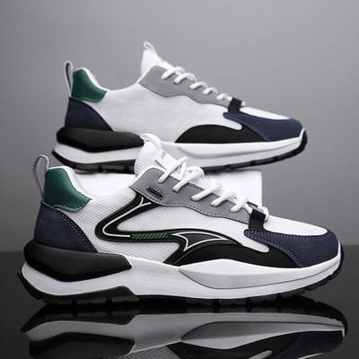 Vaderschoenen voor heren Platformsneakers Mesh ademende vrijetijdsschoenen Lage modeschoenen 44 white