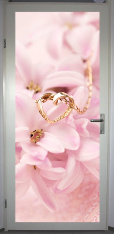 Deurposter 'Ketting roze' - deursticker 75x195 cm