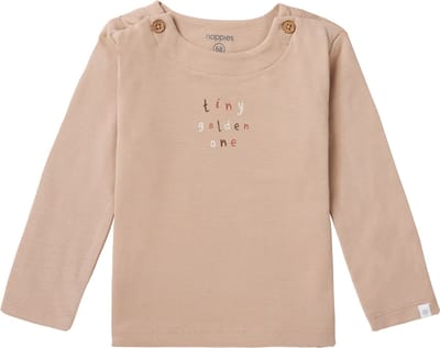 Noppies Unisex tee Trussville long sleeve Unisex T-shirt - Light Taupe - Maat 62