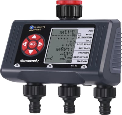 Irrigatiecomputer met 3 Uitgangen, 4 Programma's per Zone, Tuin Irrigatie Klok en Automatische Timer met Regenvertraging en Handmatige Modus