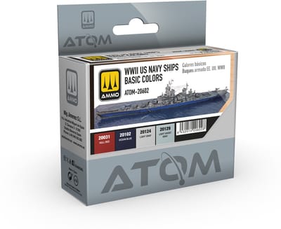 AMMO by Mig Jimenez Hobbyverf Acrylverf - MIG 20602 ATOM - Amerikaanse Marine Schepen WWII Kleuren - Acryl Set 4x20ml Verf set - 4x 20 ml