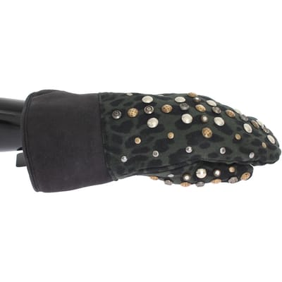 Luipaardprint Studs Handschoenen