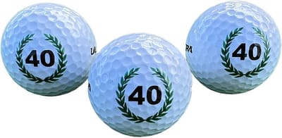 Set van 3 Golfballen 40e Verjaardag Cadeau met 'Happy Birthday' in Luxe Giftbox