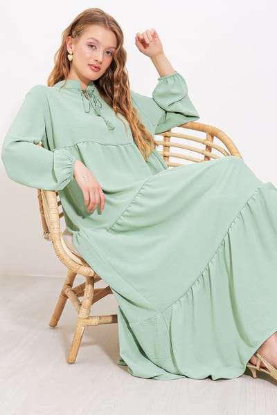 Maxi-jurk met Strikdetail
