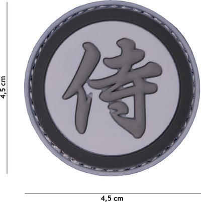 Embleem 3D PVC Samurai licht grijs