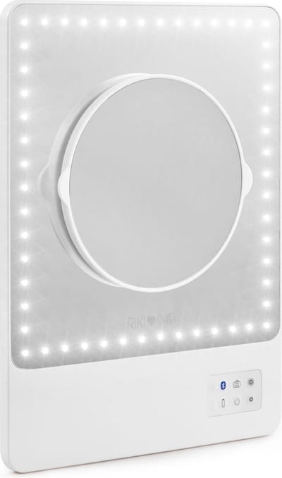 RIKI SKINNY verlichte spiegel LED bluetooth vlog/blog spiegel 54x LED/5 licht standen - oplaadbaar