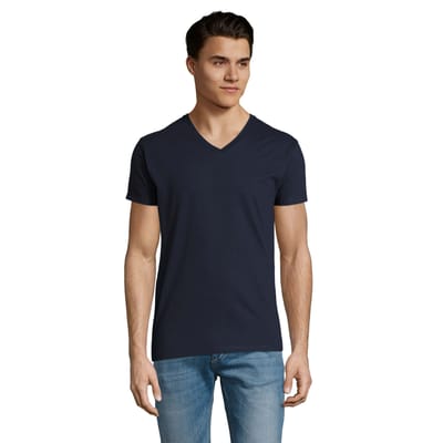 SOLS Heren Imperial V Hals T-shirt (Franse marine)