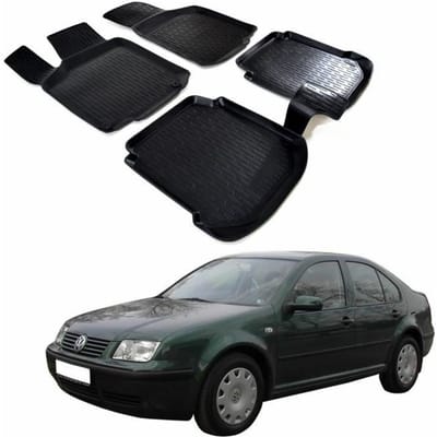 Premium Rubberen Vloermatten - SCOUTT - Volkswagen Bora 1997-2003 - 3D Design - Duurzaam - Flexibel zwart