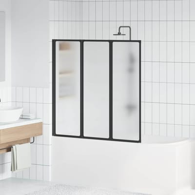 vidaXL - Douchescherm - Zwart - 120 - x - 2 - x - 117 - cm - Aluminium - en - PP