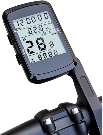 Daity 1 stuk - Draadloze fietscomputer, GPS-snelheidsmeter en kilometerteller met 2,4-inch LCD-scherm, 28 uur batterijduur en automatisch kalibrerende meetwaarden.