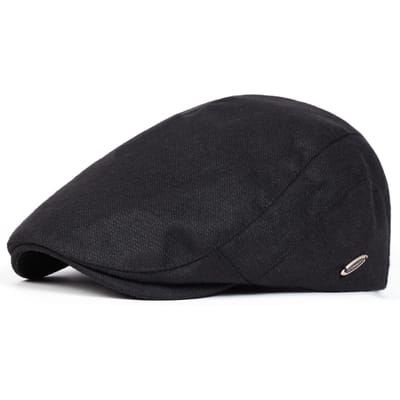 Casquettes gavroche pour hommes Laurenclay avec étiquette à lettres Casquettes de peintres britanniques Casquette plate Printemps et Automne Bérets Hip Hop black