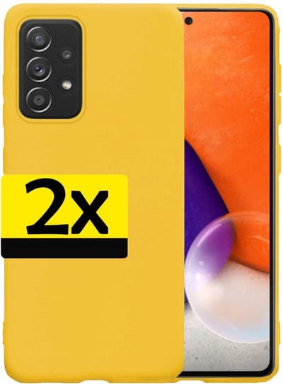 Hoesje - 2 Stuks - Geschikt voor Samsung Galaxy A72 - Sterk & Shockproof - Case Siliconen - Back Cover - Telefoon Hoes - Telefoonhoesjes - Geel