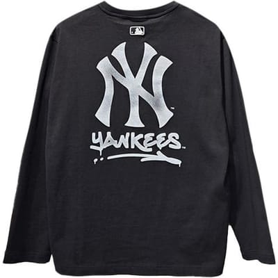 MLB New York Yankees Mode Comfortabel Zacht Huidvriendelijk Ademend T-shirt met Lange Mouwen Unisex tops Zwart 3ATSB0351-50BKS S black