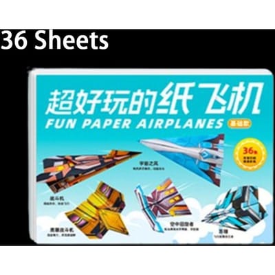 Montessori Origami Vliegtuig Set 36 Vel Vel Doe-het-zelf Vliegtuig Speciaal Origami Puzzel Denktraining Vliegtuig Educatief Speelgoed blue