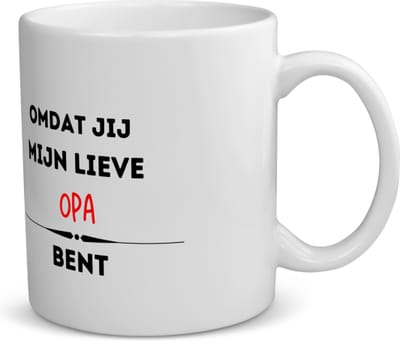 Akyol - omdat jij mijn lieve opa bent koffiemok - theemok - Opa - de liefste opa - verjaardag - cadeautje voor opa - kado - geschenk - 350 ML inhoud