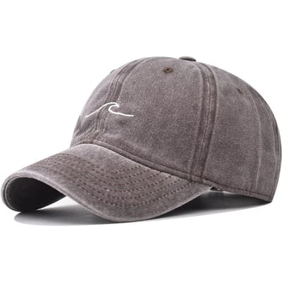 1 Pièce Casquette de Baseball Broderie Ondulée Couleur Unie Coton Lavé Chapeaux Papa Simples Vintage Hip Hop Pour Femmes Hommes Adjustable