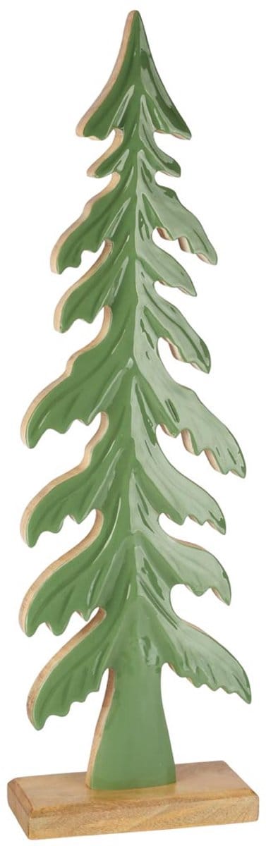 Dekoratief | Deco boompje op voet, groen, hout, 18x7x60cm | A258405