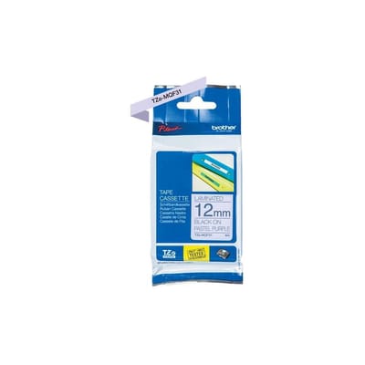 Brother TZe-MQF31 labeltape zwart op pastel paars – 12 mm