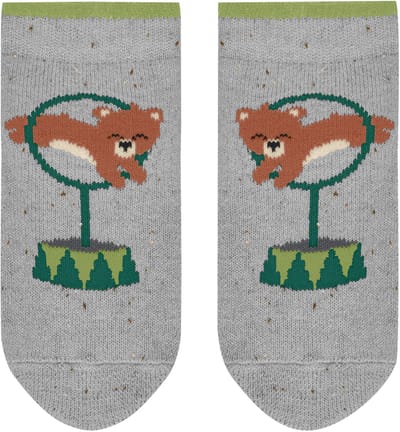 FALKE Baby Show Bears Noppen op de zool katoen huissokken baby grijs - maat 62-68
