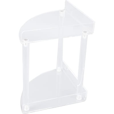 Étagère d'angle à 2 niveaux pour comptoir en acrylique Étagère de comptoir de salle de bain Organisateur de rangement pour vanité pour soins de la peau Cosmétiques Parfum white