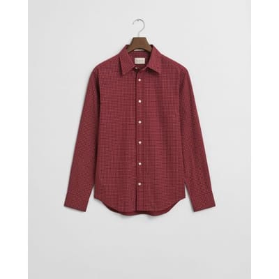 Gant Overhemd Micro Pattern Poplin Plumped Red / male
