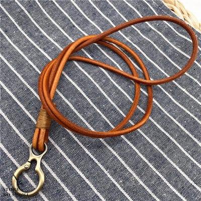Echt Leer Sleutelhanger Lanyards voor Sleutels Mobiele Telefoon Accessoires Sleutelhanger Lanyard Credentialhouder Cadeaus Koeienhuid Band
