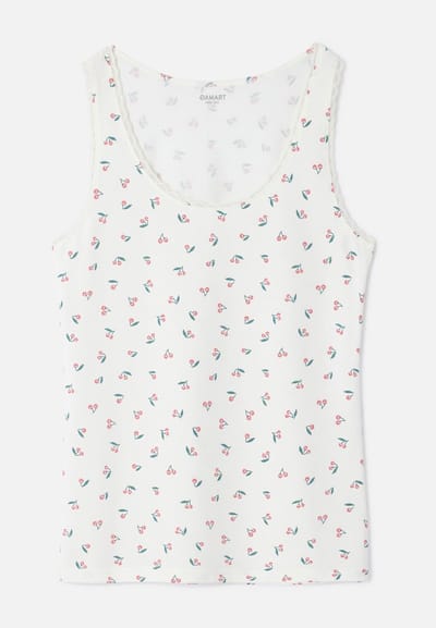 Damart - Tanktop Essential elastisch jersey breisel - Dames - Wit - 42-44 (M)
