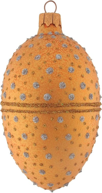 Paasei Decoratie - Gouden Ei - Paasdecoratie - Met Zilveren Stippen - 12 cm hoog - Wit Zwart Goud