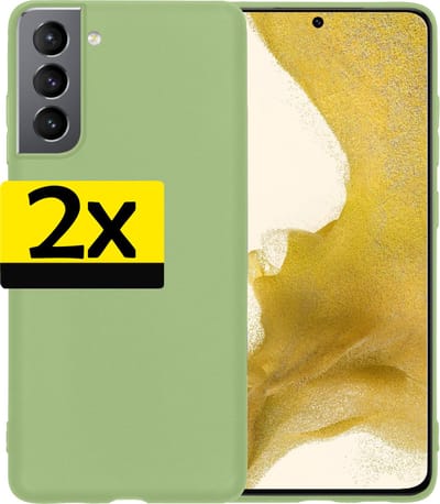 Hoesje - 2 Stuks - Geschikt voor Samsung Galaxy S22 - Sterk & Shockproof - Case Siliconen - Back Cover - Telefoon Hoes - Telefoonhoesjes - Groen
