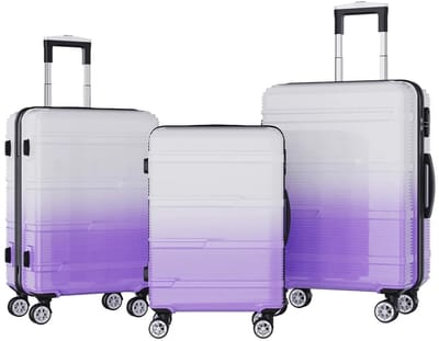Geargalaxy 3-Delige Kofferset - Bagageset - Kofferset - Trolleyset - Reiskoffers - Luggage Set - Koffers - Suitcase Set - Paars