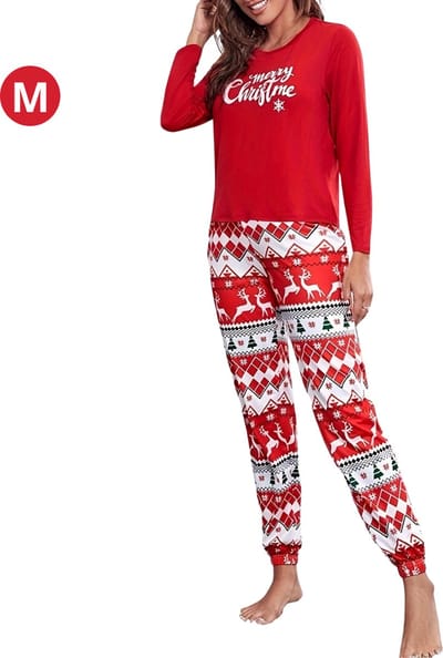 Livano Kerstpyjama - Kerst Pyjama - Christmas - Dames - Vrouwen - Volwassenen - Set - Broek - Shirt - Blauw - Maat M