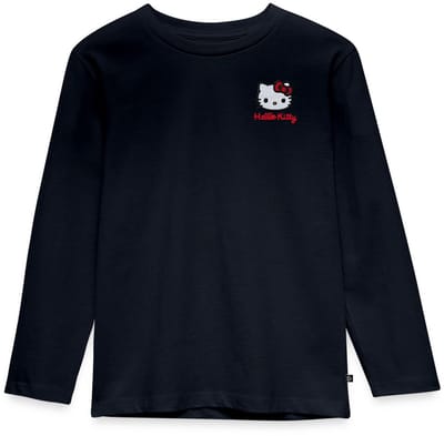 Hello Kitty Geborduurd Portret Premium T-Shirt Kinderen