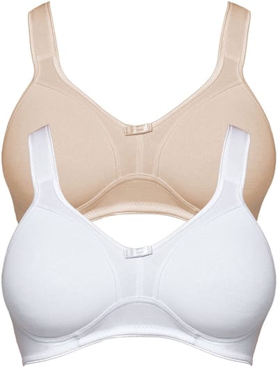 2-pack ontlastings-BH zonder beugel Basics
