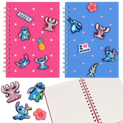 DISNEY Stitch siliconen notitieblok in A5-lijn + STITCH, notitieblok voor kinderen, notitieblok voor scholen