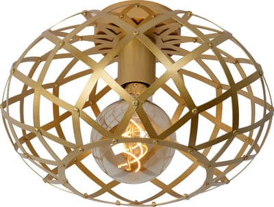 Lucide WOLFRAM - Plafonnière (Plafondlamp) - Ø 30 cm - 1xE27 - Mat Goud / Messing