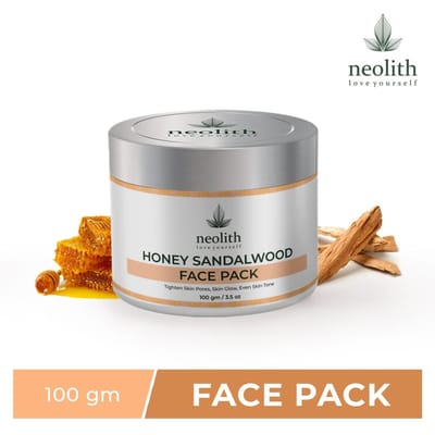 Neolith Honing Sandelhout Gezichtsmasker || Huidverhelderend klei-gezichtsmasker voor een gezonde en stralende huid || 100% Biologisch 100 GM oranje