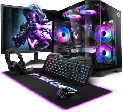 Vibox Gaming PC Set - Intel i7 12700KF - RTX 5060 Ti - 16GB RAM - 1TB SSD - Windows 11 - WiFi 6 + Bluetooth 5.4 - 23" Monitor + Accessoires