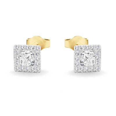 Juwelier Zwartevalk 14 karaat gouden bicolor oorbellen - 12.379
