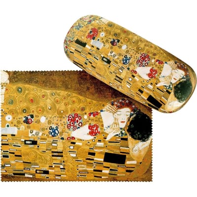 Brillenetui Brillenkoker Stabiele Gustav Klimt De Kus Reinigingsdoek Brillenkoker kunstwerk Brillenhouder Brillenkoker