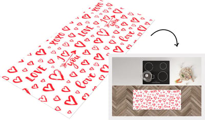 Keukenloper - Loper keuken - Love - Liefde - Liefdes cadeau - 120x50 cm - Keukenloper vinyl