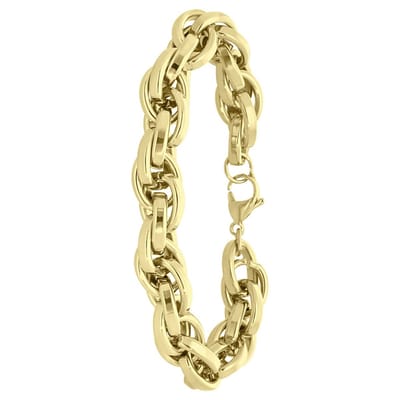 Lucardi Dames Plated armband Lilou - Staal - Armband - Cadeau - 20 cm - Goudkleurig