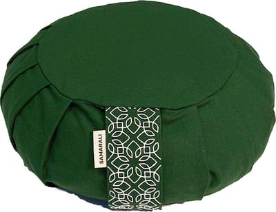Samarali Zafu Meditatiekussen van Biologisch Katoen 34 x 34 x 14 cm – Boekweitkaf Vulling – Ergonomisch Zitkussen voor Juiste Houding – Voor Meditatie, Yoga & Ademhalingsoefeningen – Wasbare Hoes
