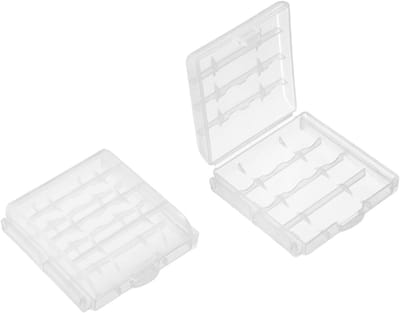 Batterij Opbergkoffer - Batterijhouder Organizer - Batterijen Organiseren - Transparant PP Materiaal - 4 AA/AAA - Transparant