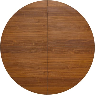 Walnoot Fineer Ronde Eettafel Zwart Metalen Onderstel 107x75cm Voor 2-4 Personen