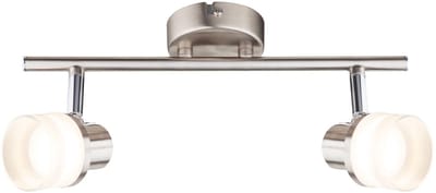 Wand- en plafondlamp Plafondspot 2 vlammen Plafondlamp twee spots, beweegbaar, 2x 3,5 Watt LED 190Lm warm wit, L 31,5 cm